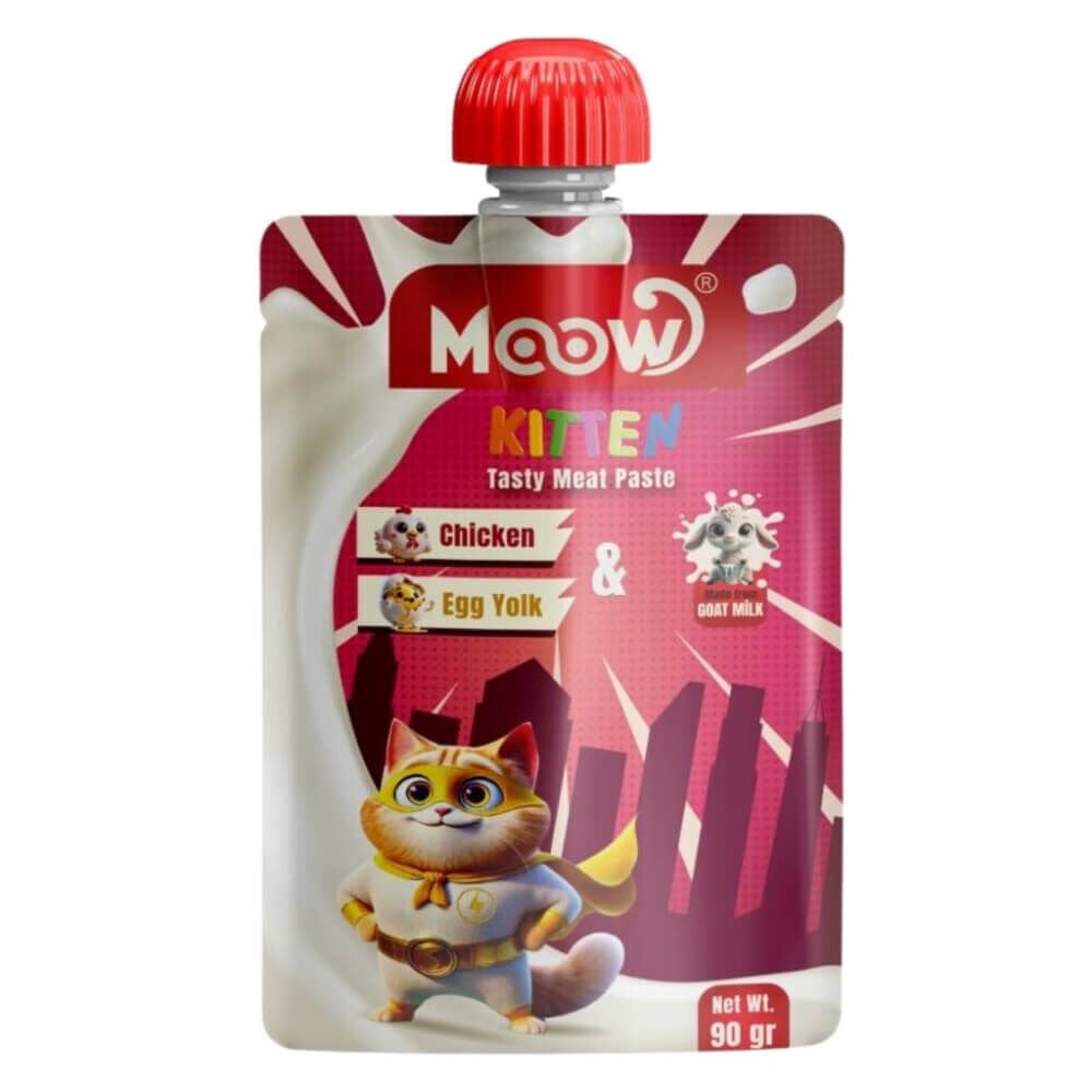 MOOW Taze Tavuk Yumurta ve Keçi Sütlü Yavru Ezme Kedi Ödül Maması 90gr