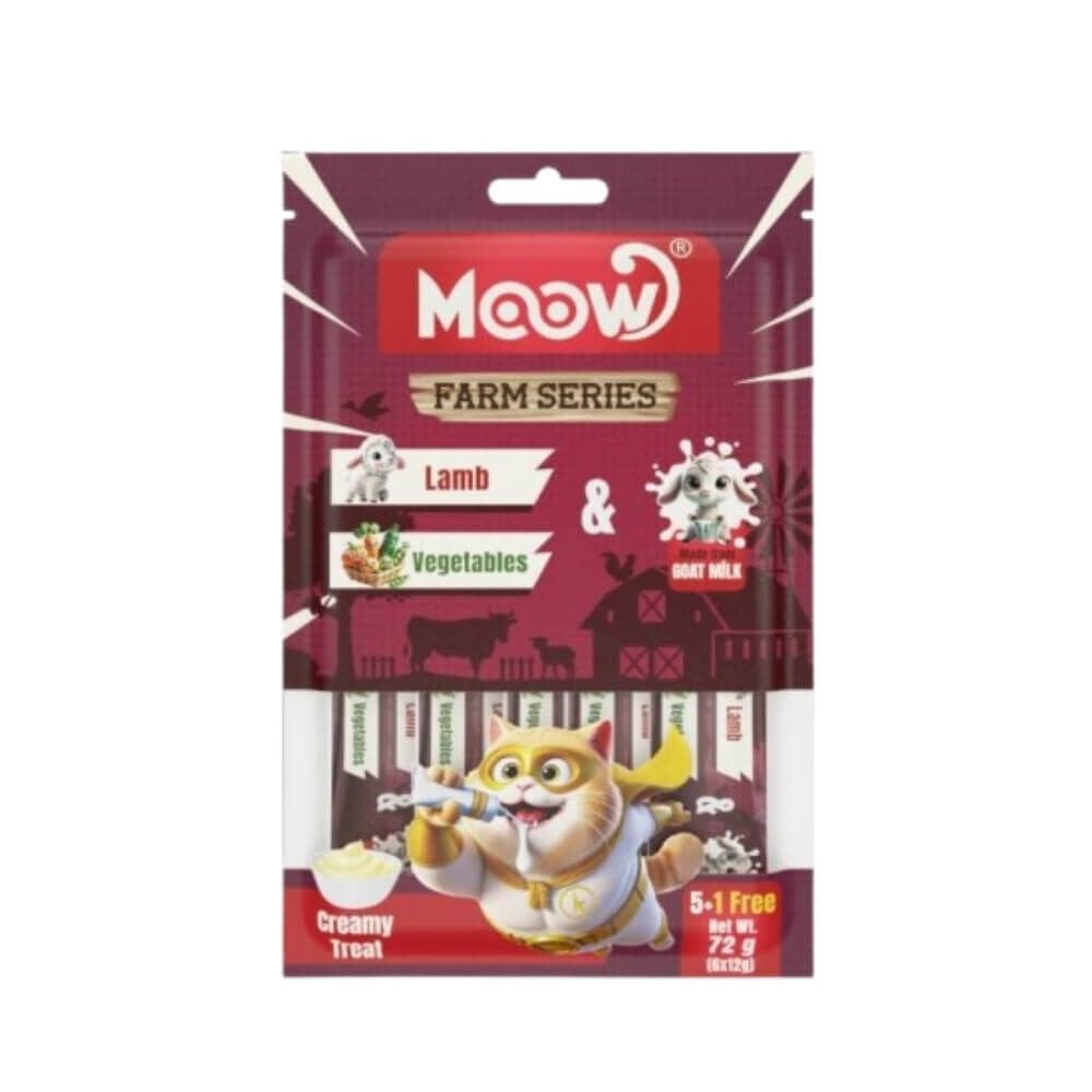 Moow Kuzu Etli & Sebzeli Keçi Sütlü Kedi Krema Ödülü 6x12gr