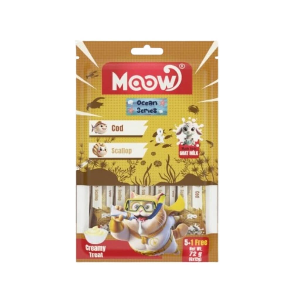 Moow Morina Balıklı Keçi Sütlü Kedi Krema Ödülü 6x12gr