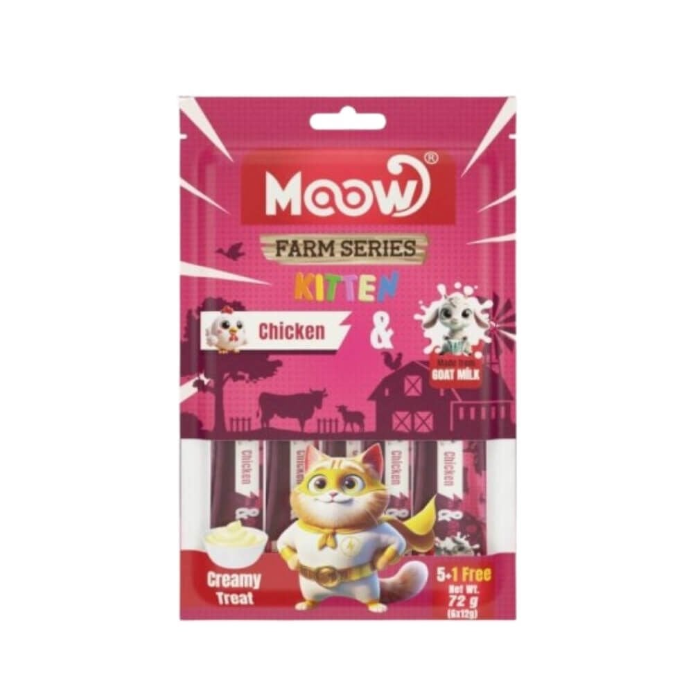 Moow Tavuklu Keçi Sütlü Yavru Kedi Krema Ödülü 6x12gr