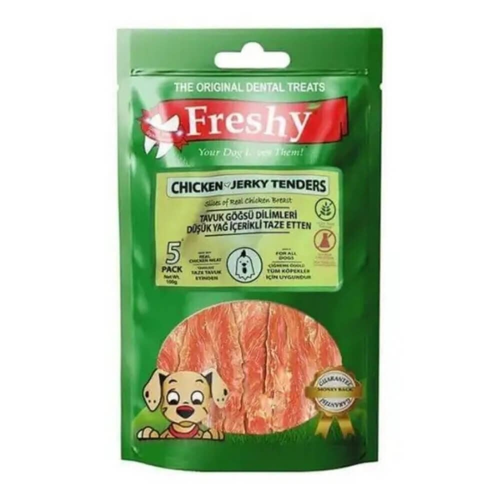 Freshy Chicken Jerky Tenders Tavuk Göğsü Et Dilimleri Köpek Ödülü 100gr