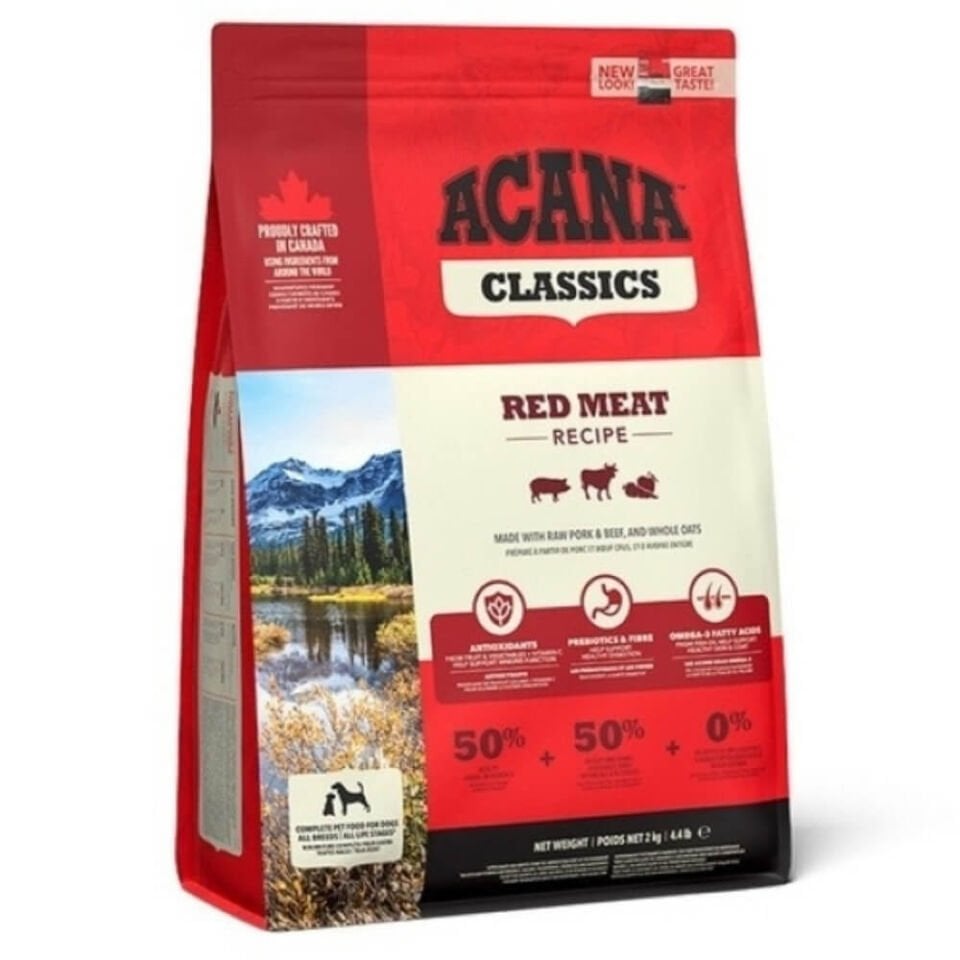 Acana Classics Red Meat Kuzulu ve Sığır Etli Düşük Tahıllı Köpek Maması 2kg