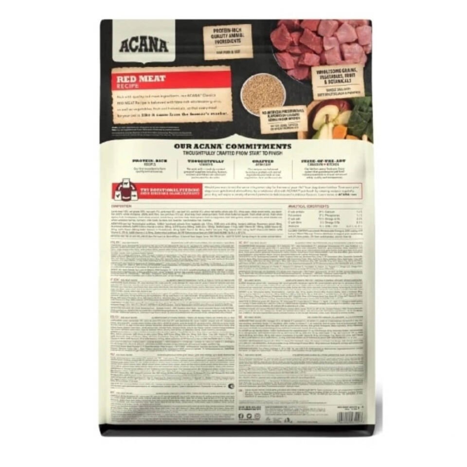 Acana Classics Red Meat Kuzulu ve Sığır Etli Düşük Tahıllı Köpek Maması 2kg