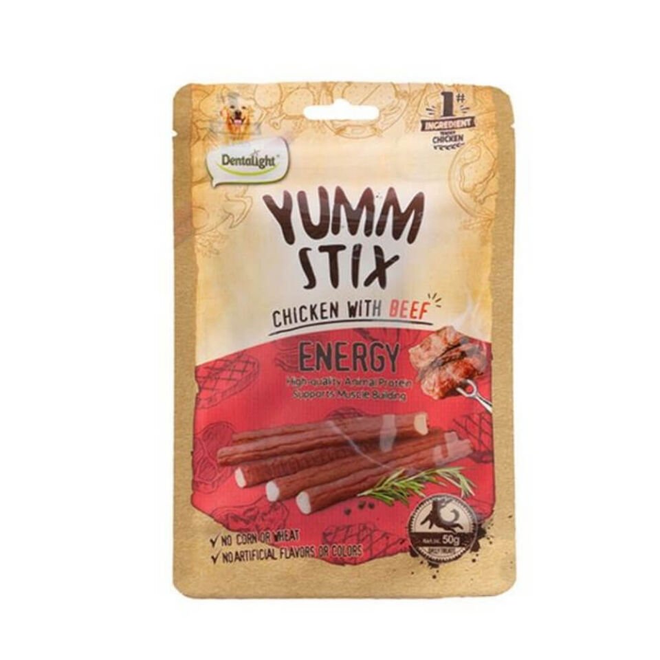 Dentalight Yumm Stix Tavuklu ve Sığır Etli Çubuk Köpek Ödül Maması 50gr