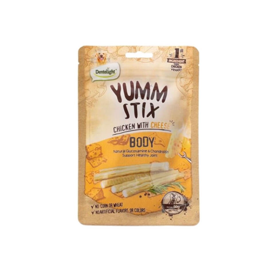 Dentalight Yumm Stix Tavuklu ve Peynirli Çubuk Köpek Ödül Maması 50gr