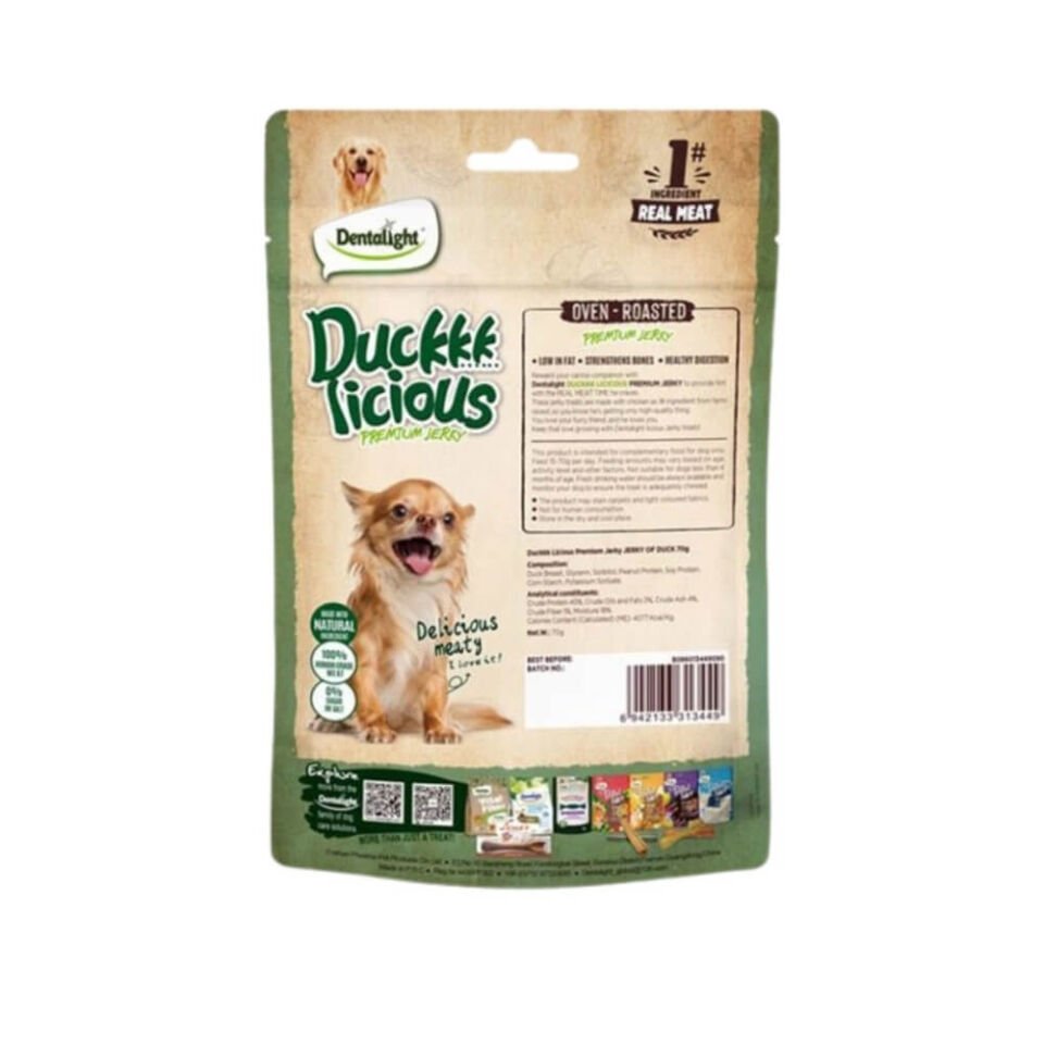Dentalight Duckkk Licious Kurutulmuş Ördekli Köpek Ödül Maması 70gr