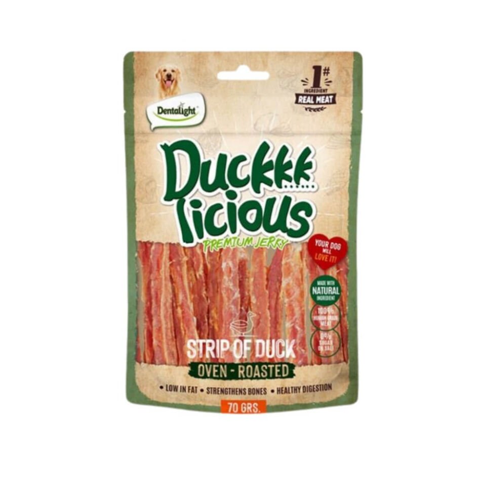 Dentalight Duckkk Licious Kurutulmuş Ördekli Şerit Köpek Ödül Maması 70gr