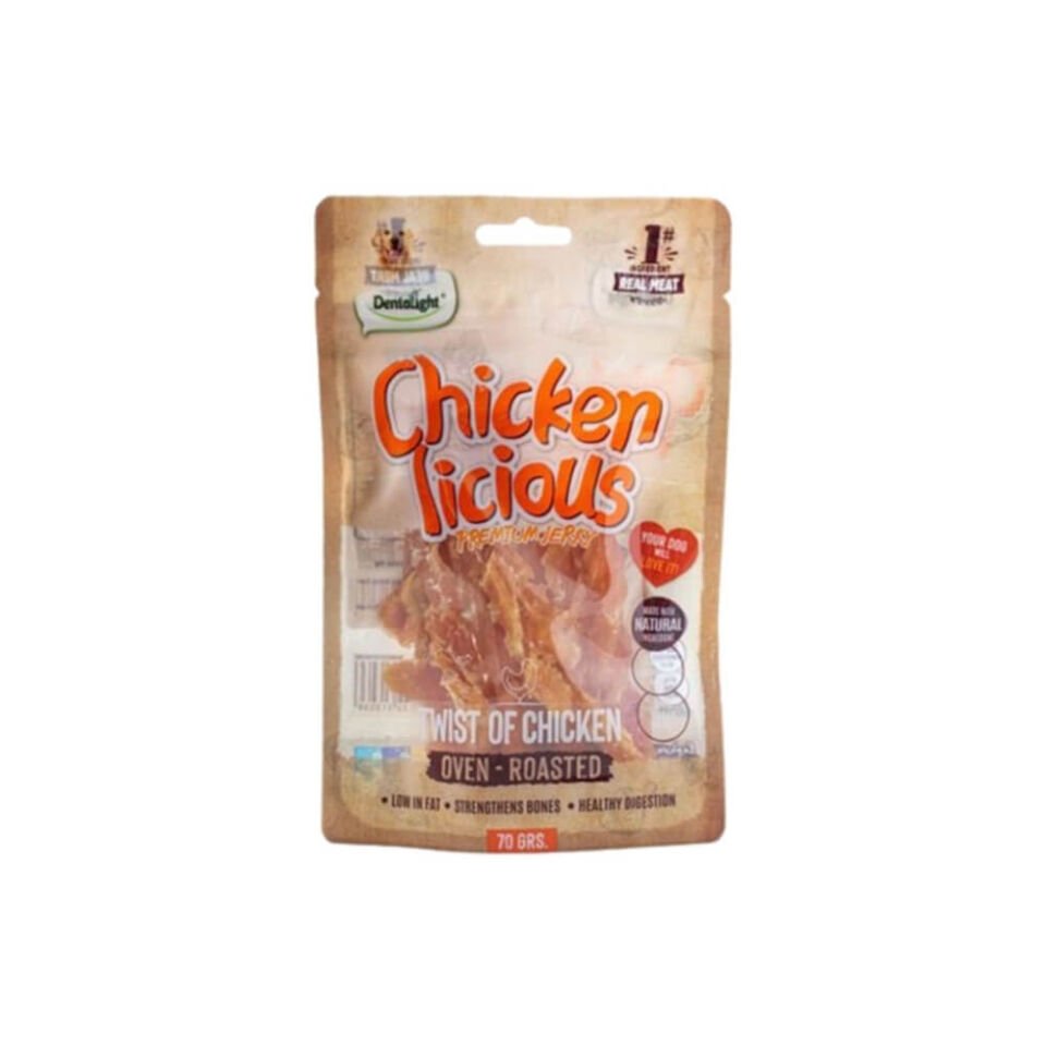 Dentalight Chicken Licious Kurutulmuş Tavuklu Burgu Köpek Ödül Maması 70gr