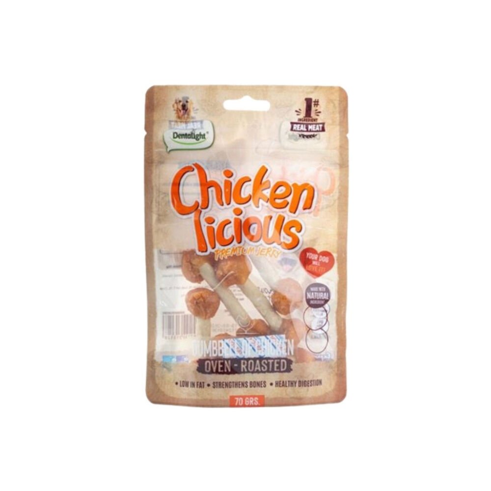 Dentalight Chicken Licious Kurutulmuş Tavuklu Dambıl Köpek Ödül Maması 70gr