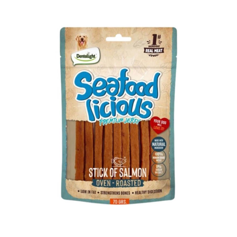 Dentalight Seafood Licious Kurutulmuş Somonlu Çubuk Köpek Ödül Maması 70gr