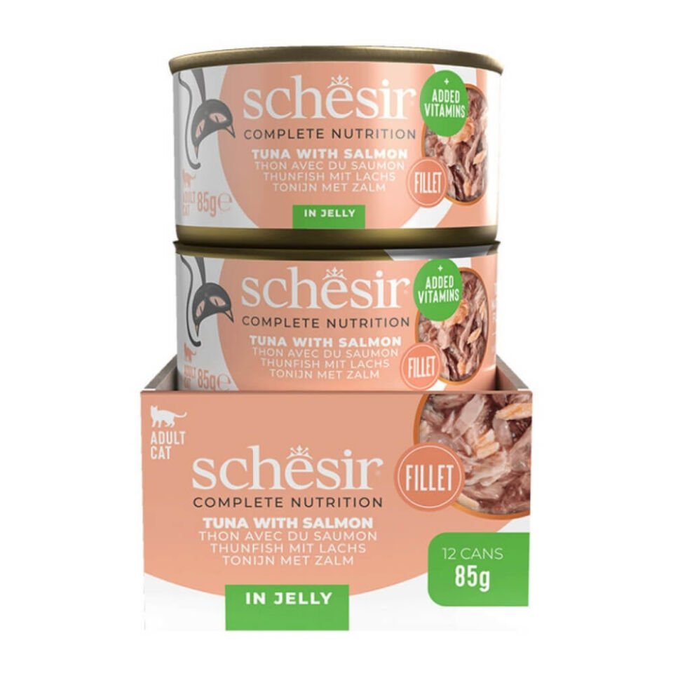 Schesir Jöle İçinde Ton Balığı ve Somonlu Yetişkin Kedi Konservesi 85gr