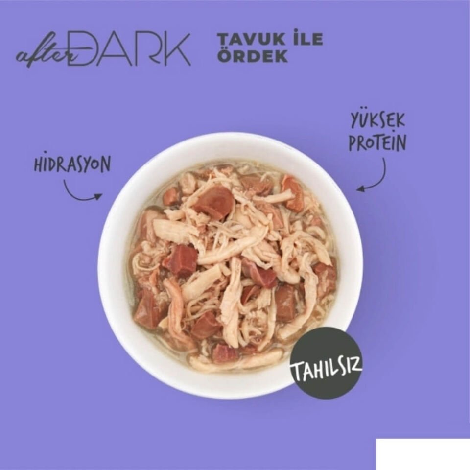 Schesir After Dark Sos içinde Tavuk ve Ördekli Tahılsız Yetişkin Kedi Konservesi 80gr