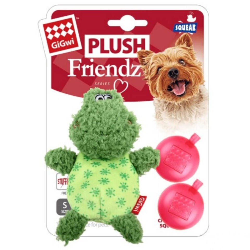 GiGwi Plush Friendz Sesli Peluş Kurbağa Köpek Oyuncağı 14cm