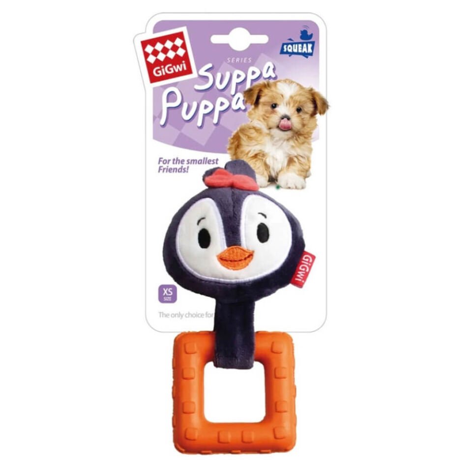 GiGwi Suppa Puppa Penguen Diş Kaşıma Yavru Köpek Oyuncağı [XS]