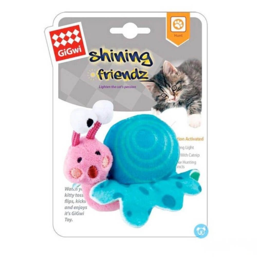 GiGwi Catnipli Işıklı Peluş Salyangoz Kedi Oyuncağı 12cm