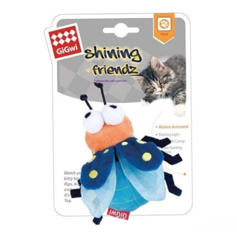 GiGwi Catnipli Işıklı Arı Kedi Oyuncağı 9cm