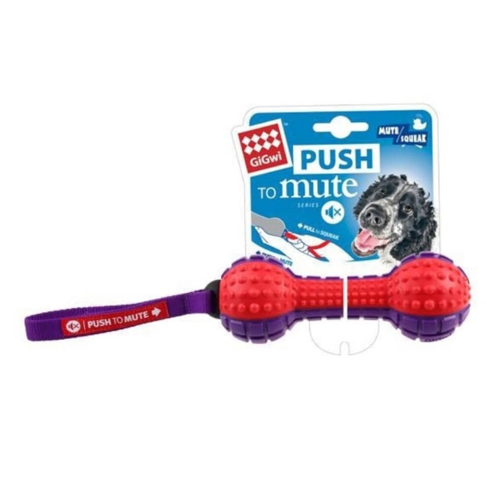 GiGwi Push To Mute Ses Kontrollü Dumbell Köpek Oyuncağı 18cm (Karışık Renkli)