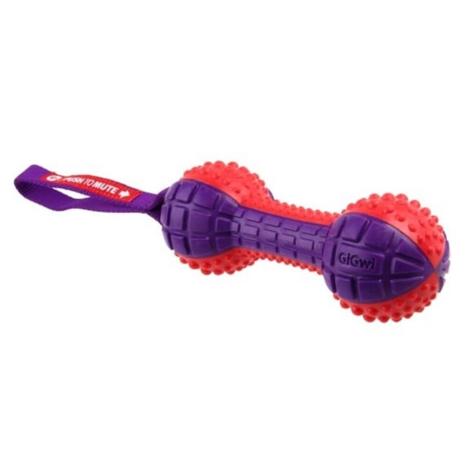 GiGwi Push To Mute Ses Kontrollü Dumbell Köpek Oyuncağı 18cm (Karışık Renkli)