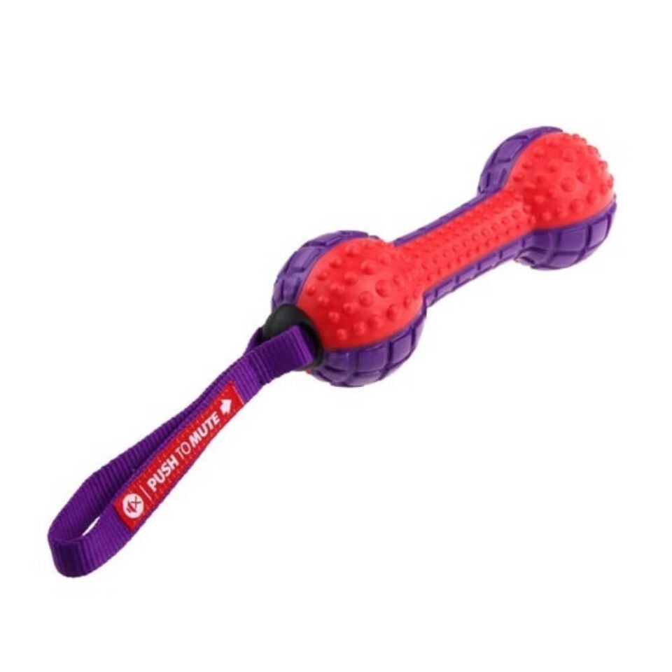 GiGwi Push To Mute Ses Kontrollü Dumbell Köpek Oyuncağı 18cm (Karışık Renkli)