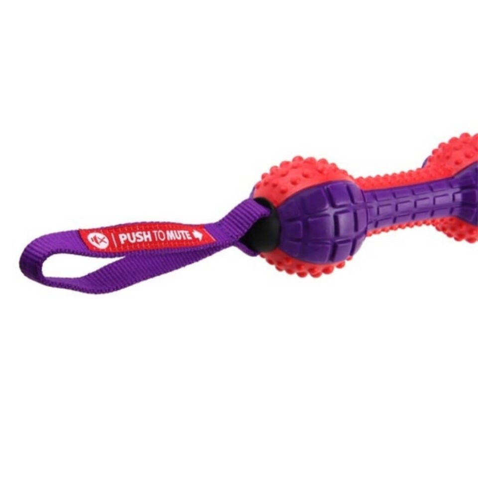 GiGwi Push To Mute Ses Kontrollü Dumbell Köpek Oyuncağı 18cm (Karışık Renkli)
