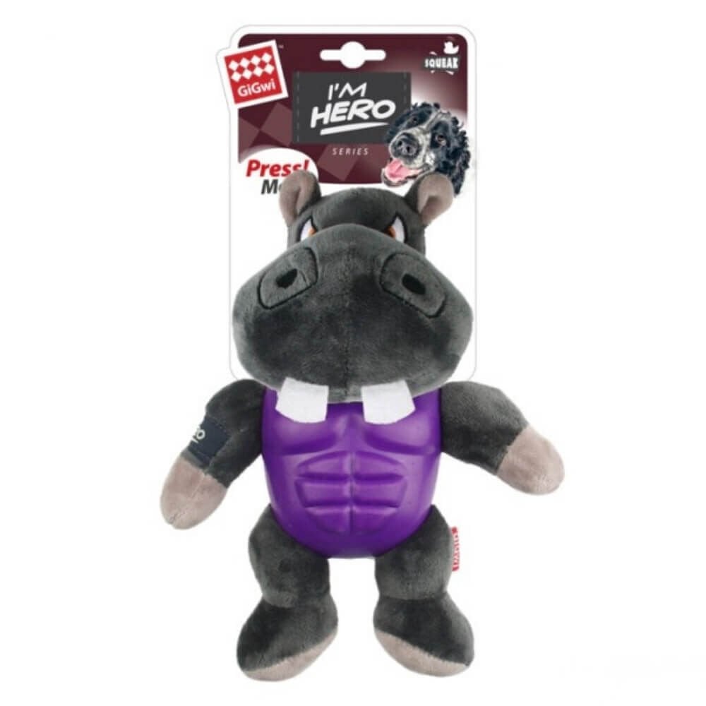 GiGwi Sesli Peluş Hipopotam Köpek Oyuncağı 20cm