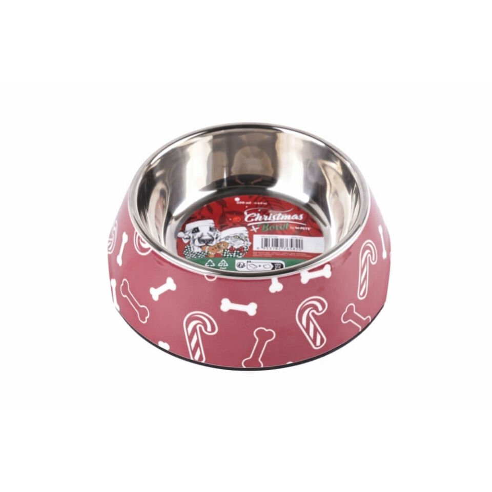 M-Pets Christmas Bowl Metal Kedi ve Köpekler İçin Mama ve Su Kabı 350ml