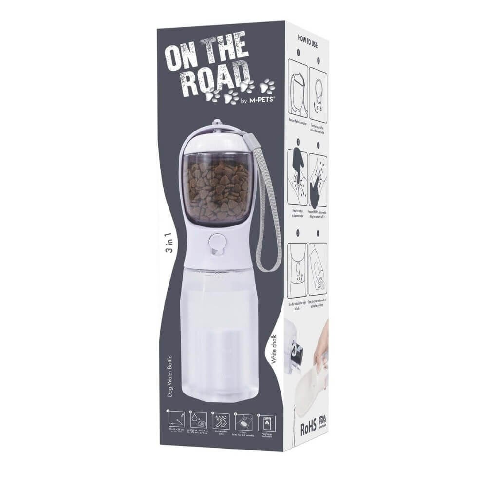 M-PETS On The Road 2in1 Köpek Seyahat Suluğu 300 Ml White