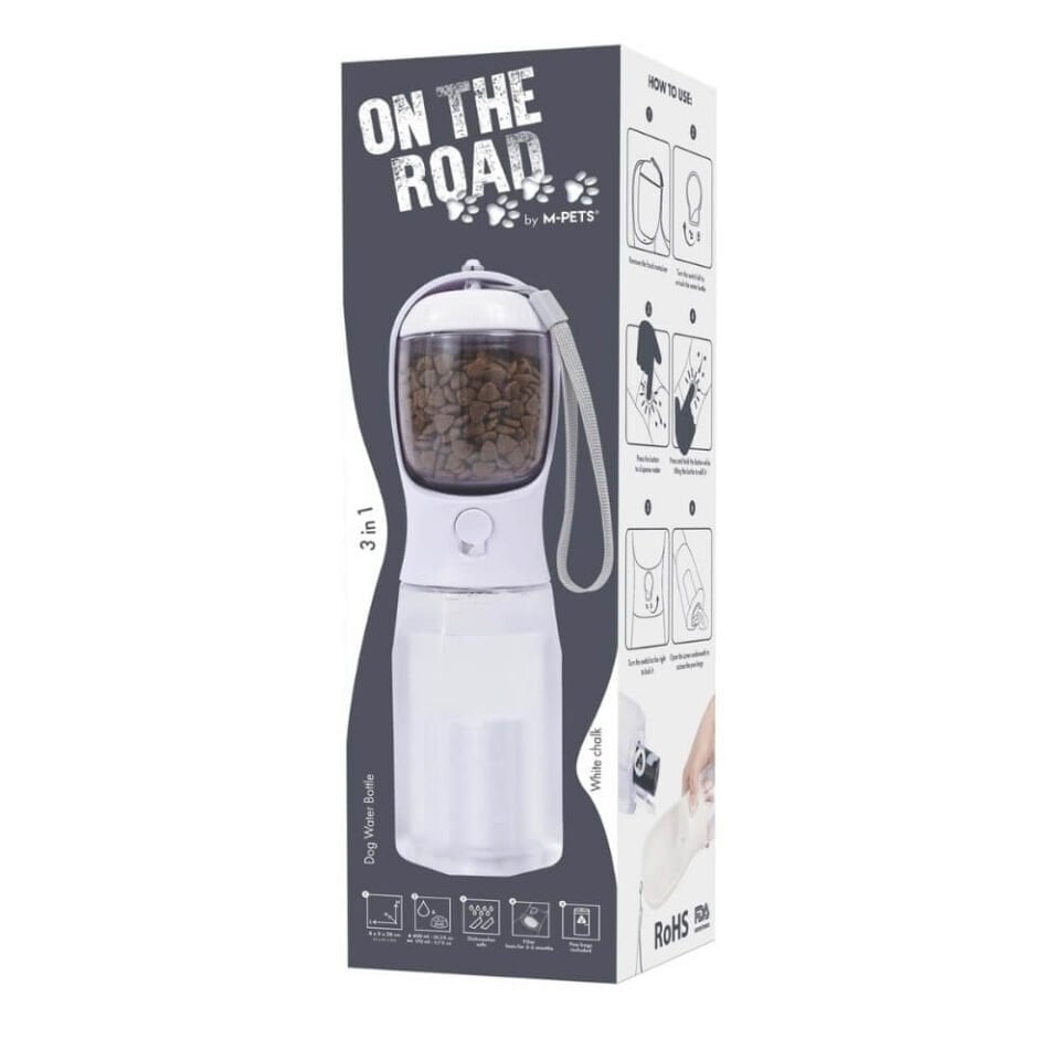 M-PETS On The Road 2in1 Köpek Seyahat Suluğu 300 Ml White