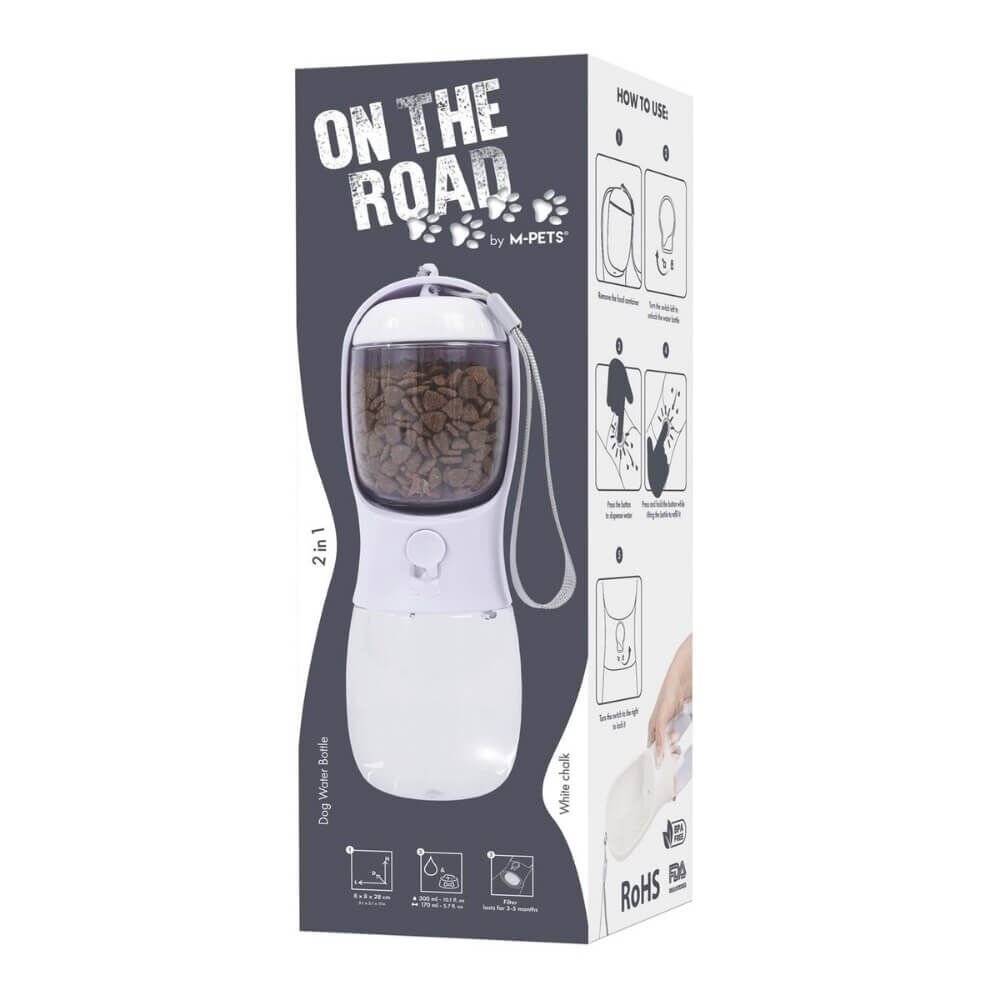 M-PETS On The Road 2in1 Köpek Seyahat Suluğu 300Ml White