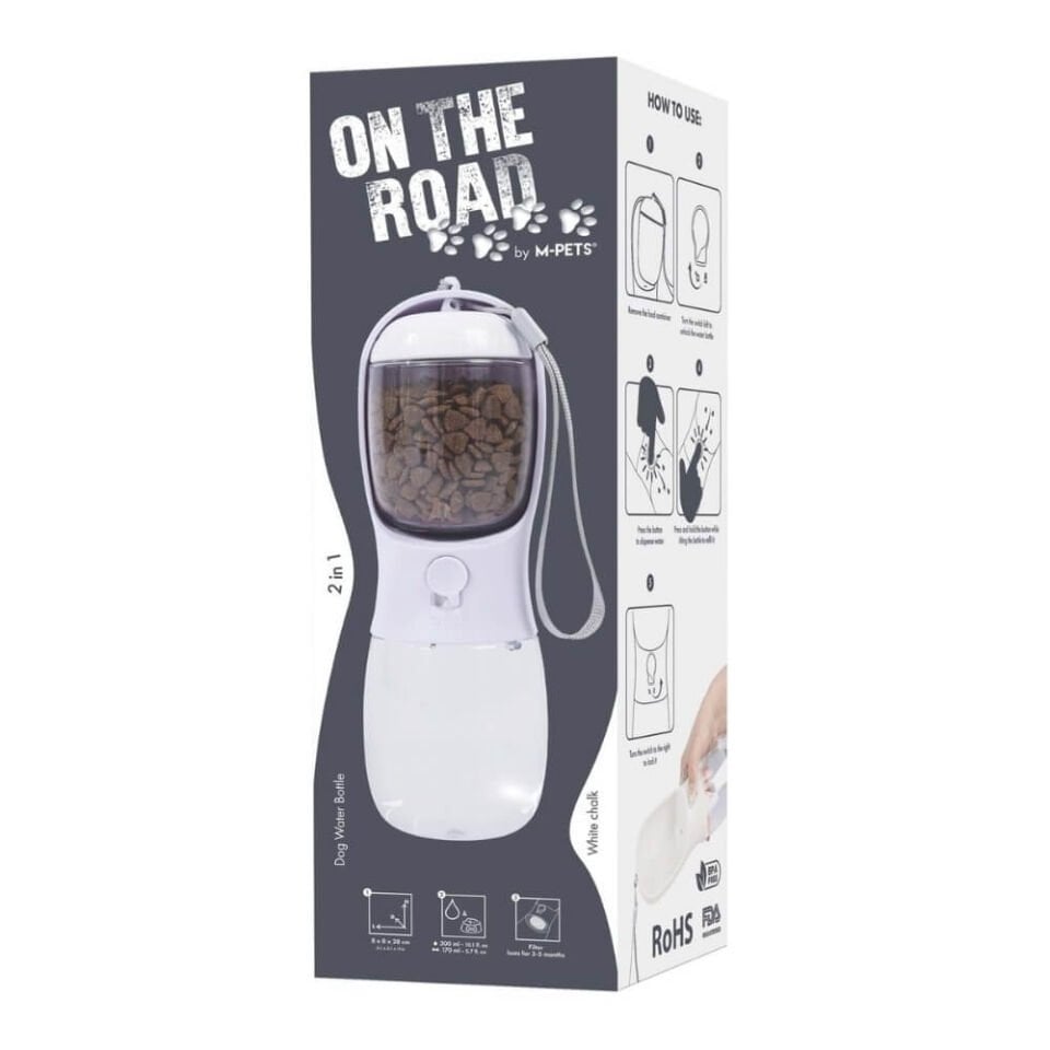 M-PETS On The Road 2in1 Köpek Seyahat Suluğu 300Ml White