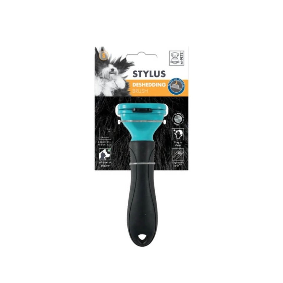 M-Pets Stylus Tüy Alıcı Otomatik Temizlenen Tuşlu Tarak 5,5x16cm [S]