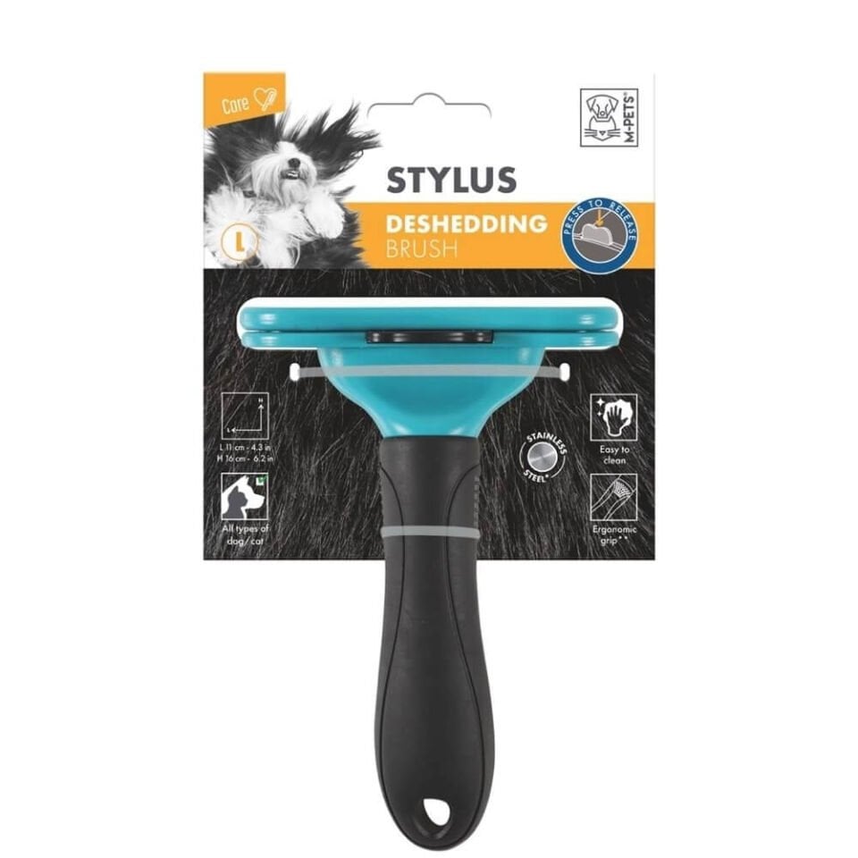 M-Pets Stylus Tüy Alıcı Otomatik Temizlenen Tuşlu Tarak 11x16cm [L]