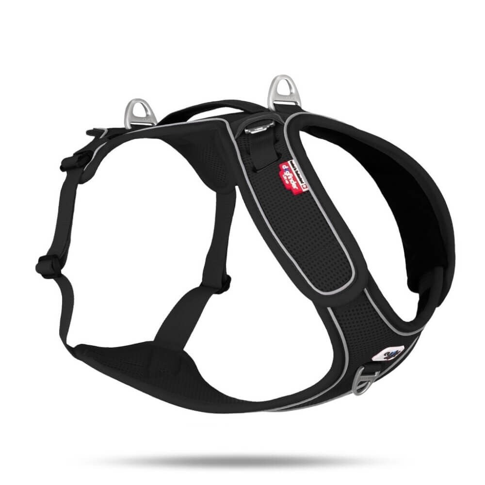 Curli Belka Harness Adjustable Neck Köpek Göğüs Tasması (Siyah) [4XL]