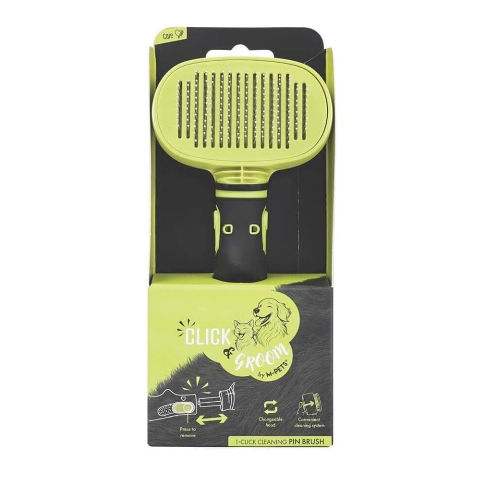 M-PETS Clıck And Groom Kedi ve Köpek Basmalı Masaj Uçlu Fırça