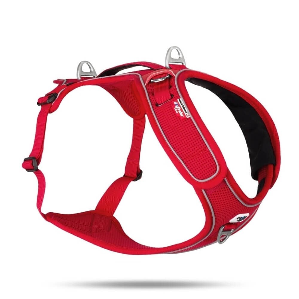 Curli Belka Harness Adjustable Neck Köpek Göğüs Tasması (Kırmızı) [XL]