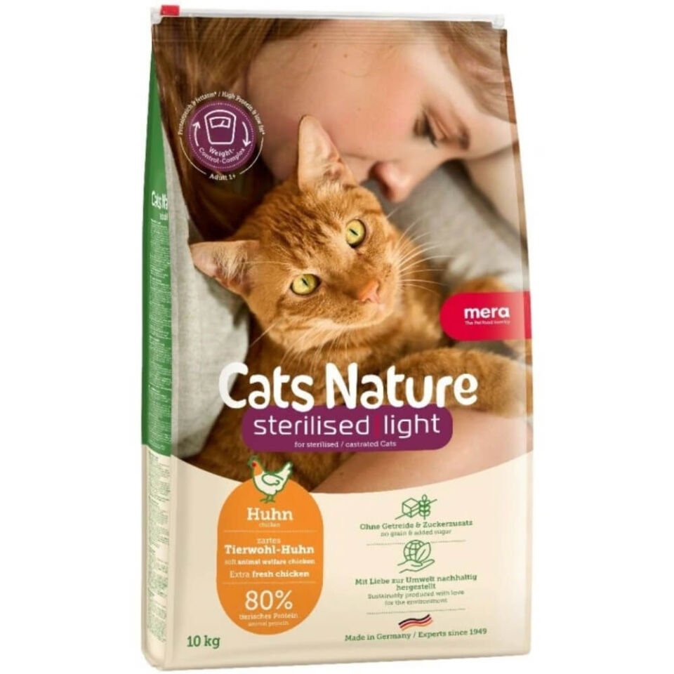 Mera Cats Nature Sterilised & Light Tahılsız Tavuklu Kısırlaştırılmış Kedi Maması 10 KG